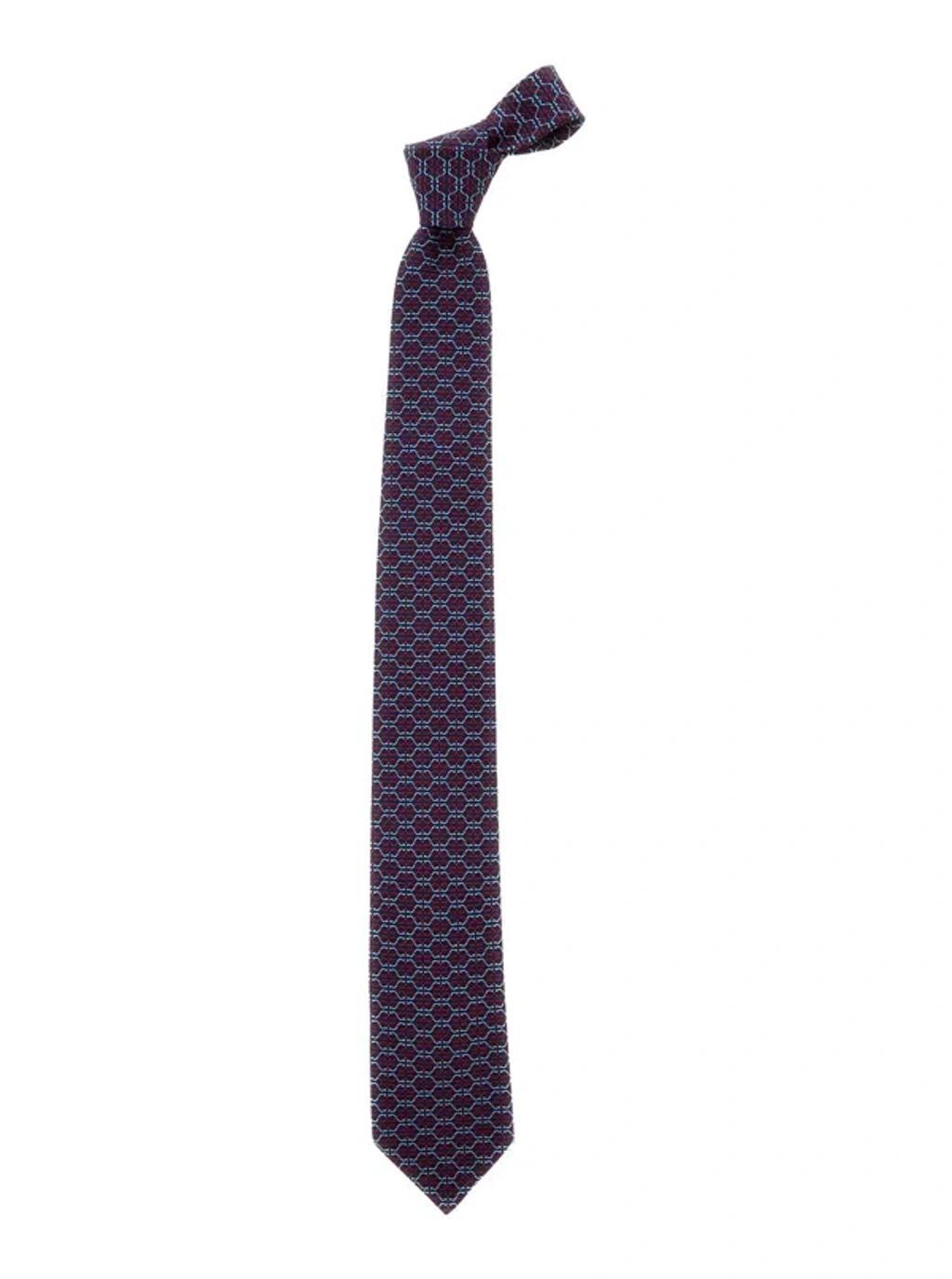 FERRAGAMO Multicolor Tie With All-over Print In Silk Man Product Image