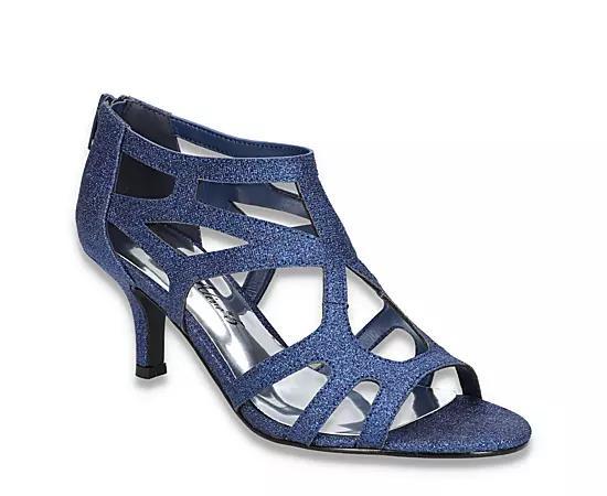 Easy Street Flattery Womens Caged Heels Blue Glitter Product Image