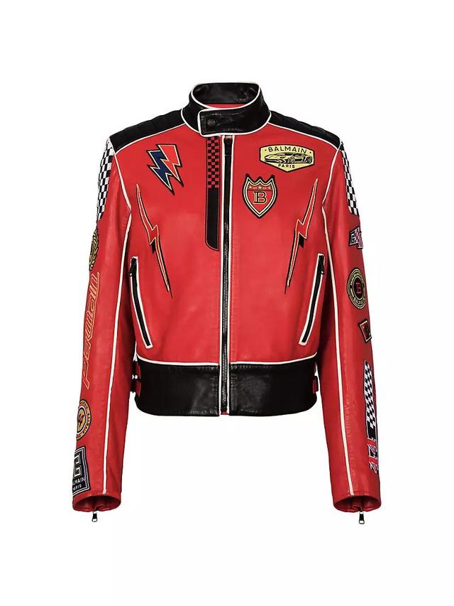 Balmain x Formula 1 Leather Biker Jacket Product Image