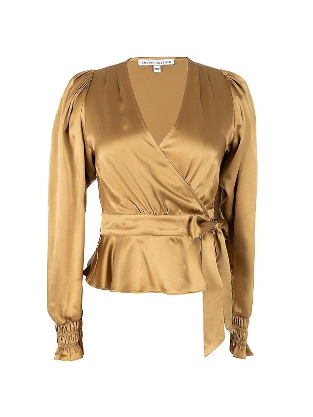 Womens Hailey Silk Wrap Blouse Product Image