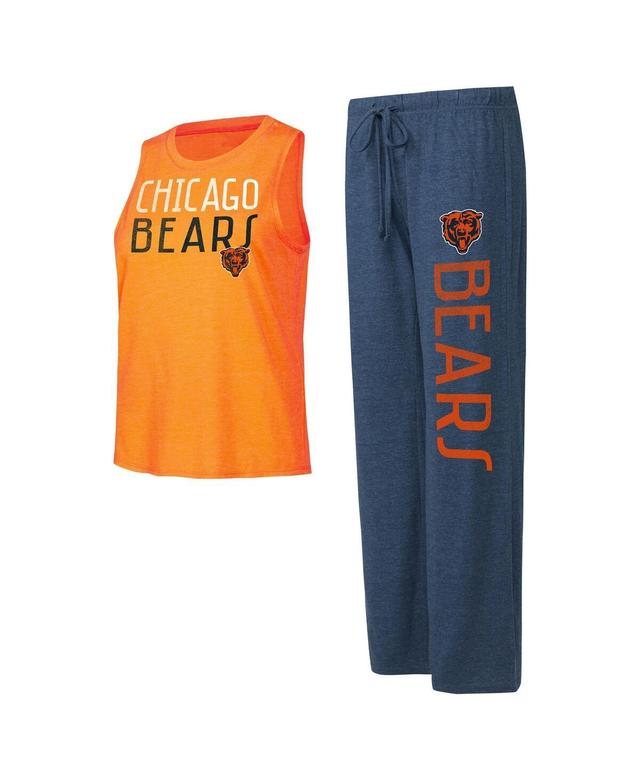 Womens Concepts Sport Navy Distressed Chicago Bears Muscle Tank Top and Pants Lounge Set - Navy Product Image