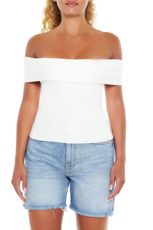 Off-the-Shoulder Sweater-Knit Top | Forever 21 Product Image