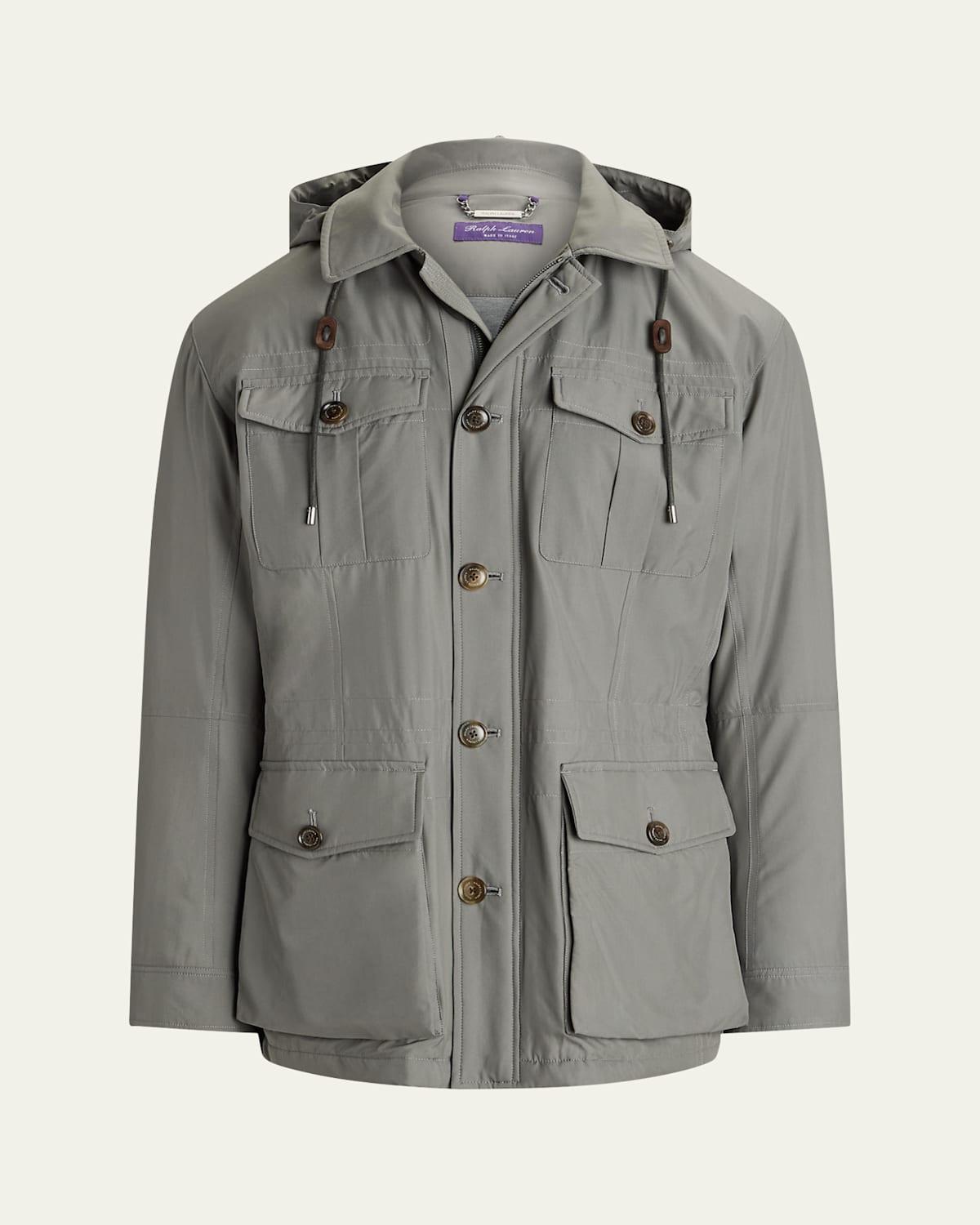 Mens Hartridge Silk Hooded Field Jacket Product Image