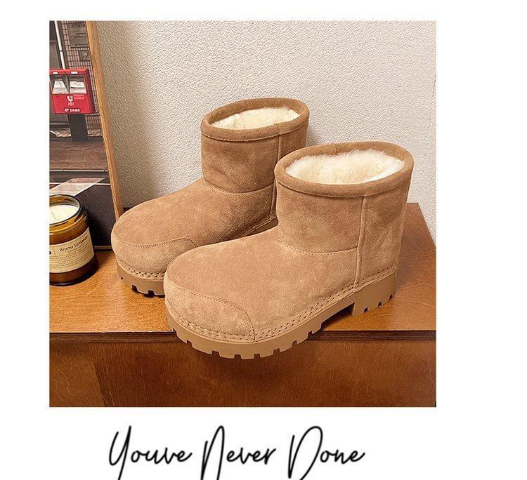 Platform Plain Ankle Snow Boots Product Image