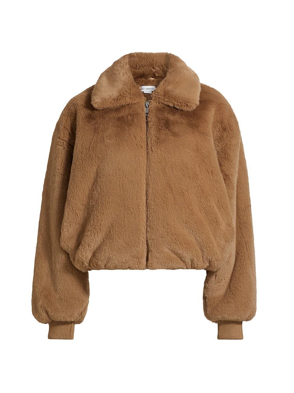 Womens Faux Fur Collared Coat product image