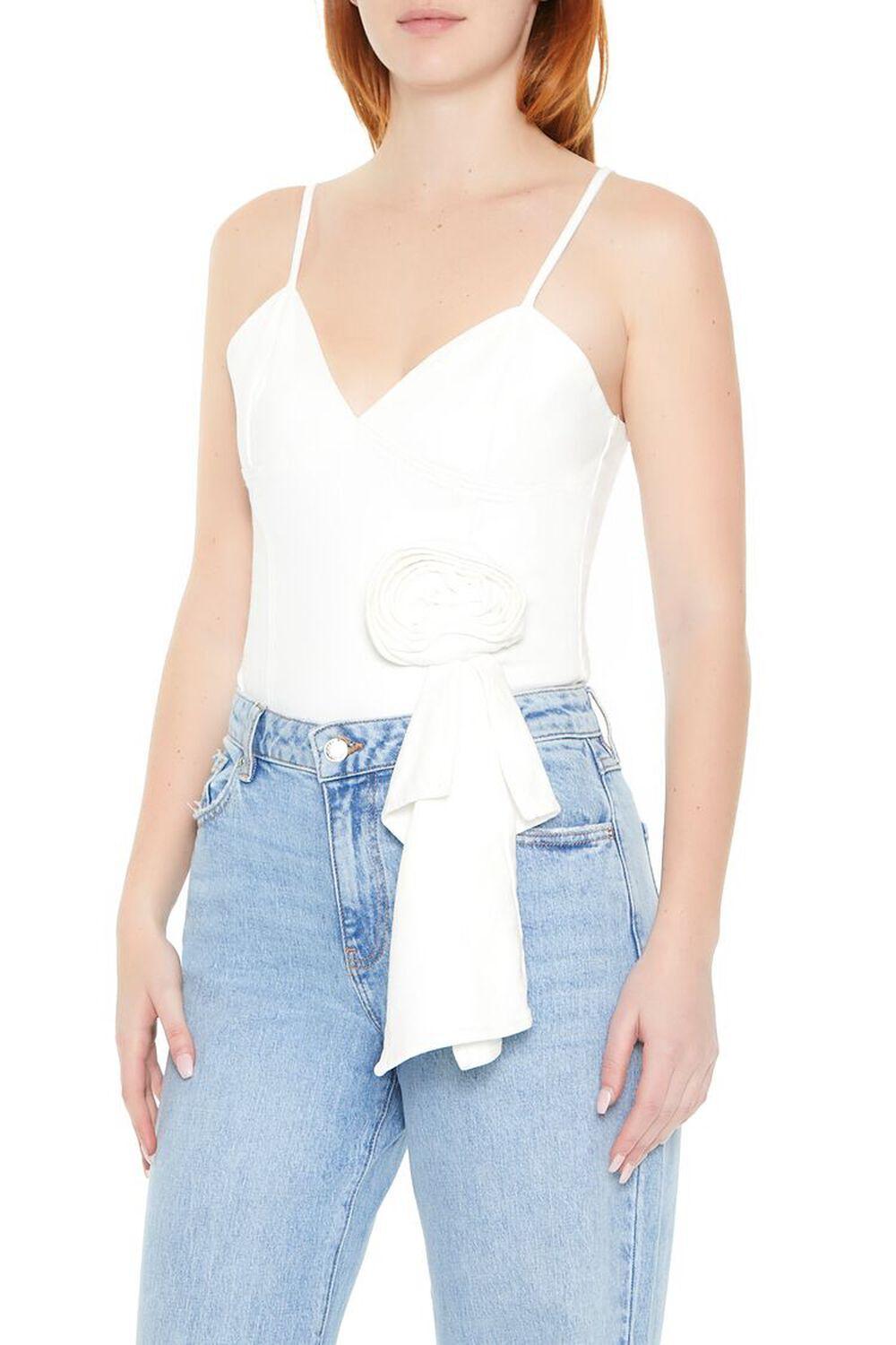 Rosette Denim Bodysuit | Forever 21 Product Image