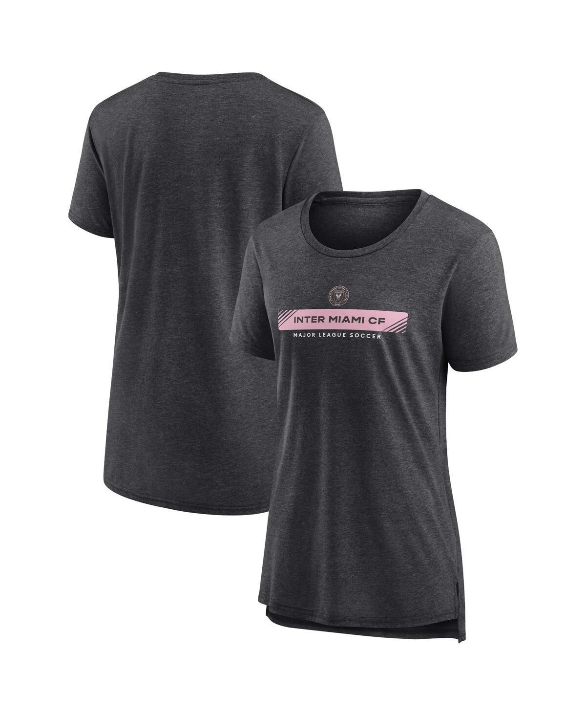 Womens Fanatics Branded Heather Charcoal Inter Miami CF Heritage Tri-Blend T-Shirt Product Image