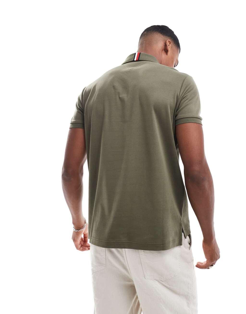 Tommy Hilfiger cotton essential polo shirt in khaki green Product Image