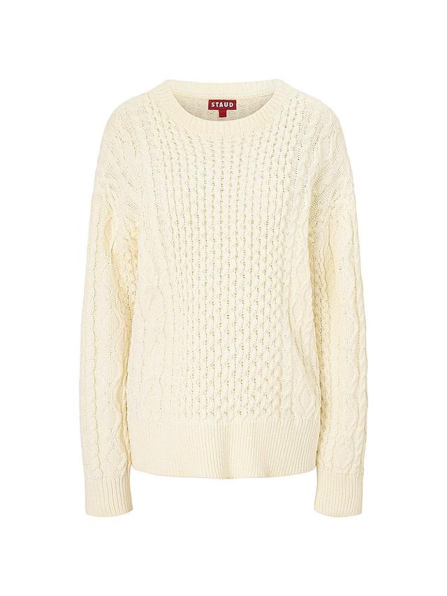 Womens Tracy Cable-Knit Crewneck Sweater Product Image