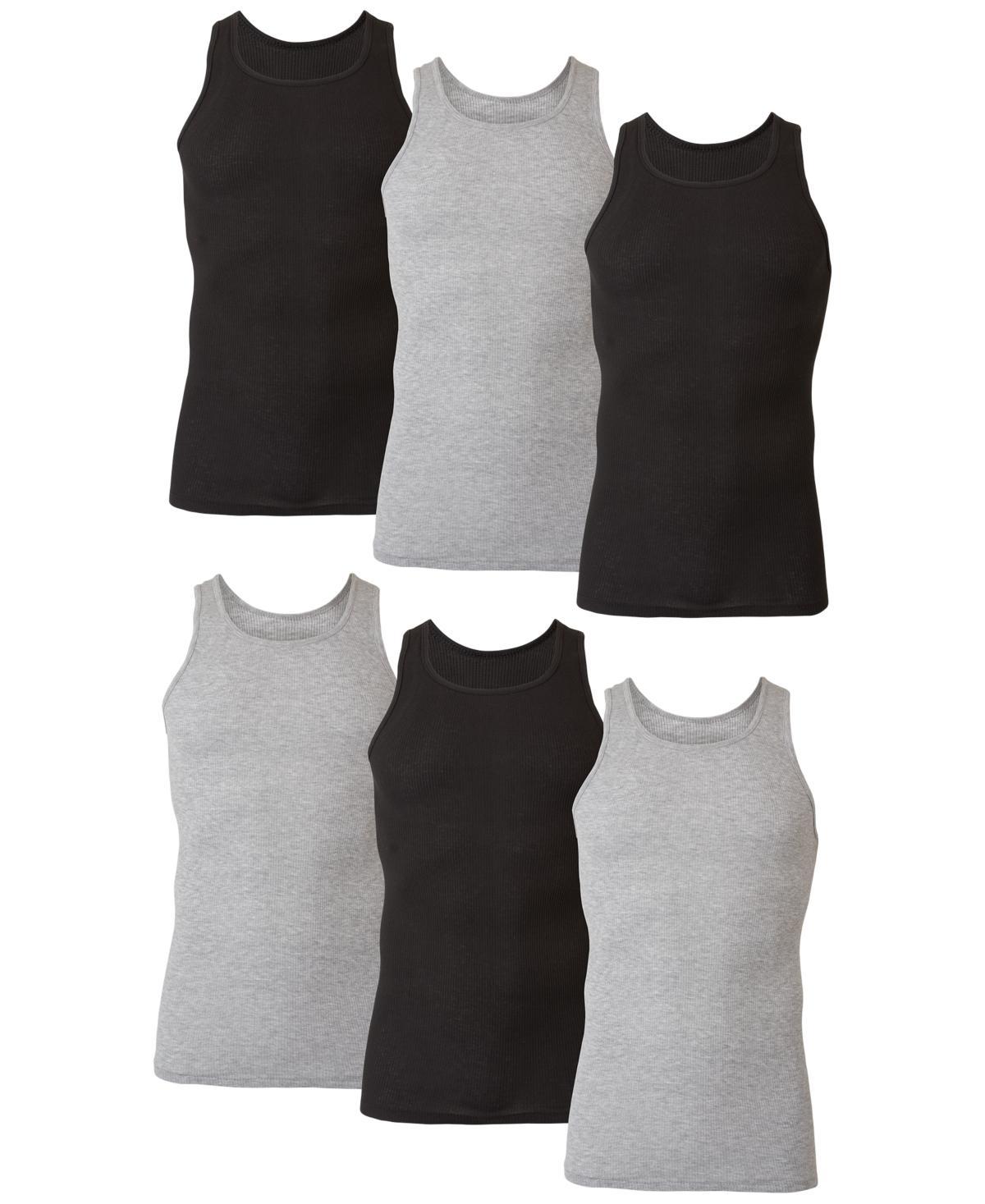 Mens Hanes Ultimate 6-pack Dyed Tank Top A-Shirts Product Image