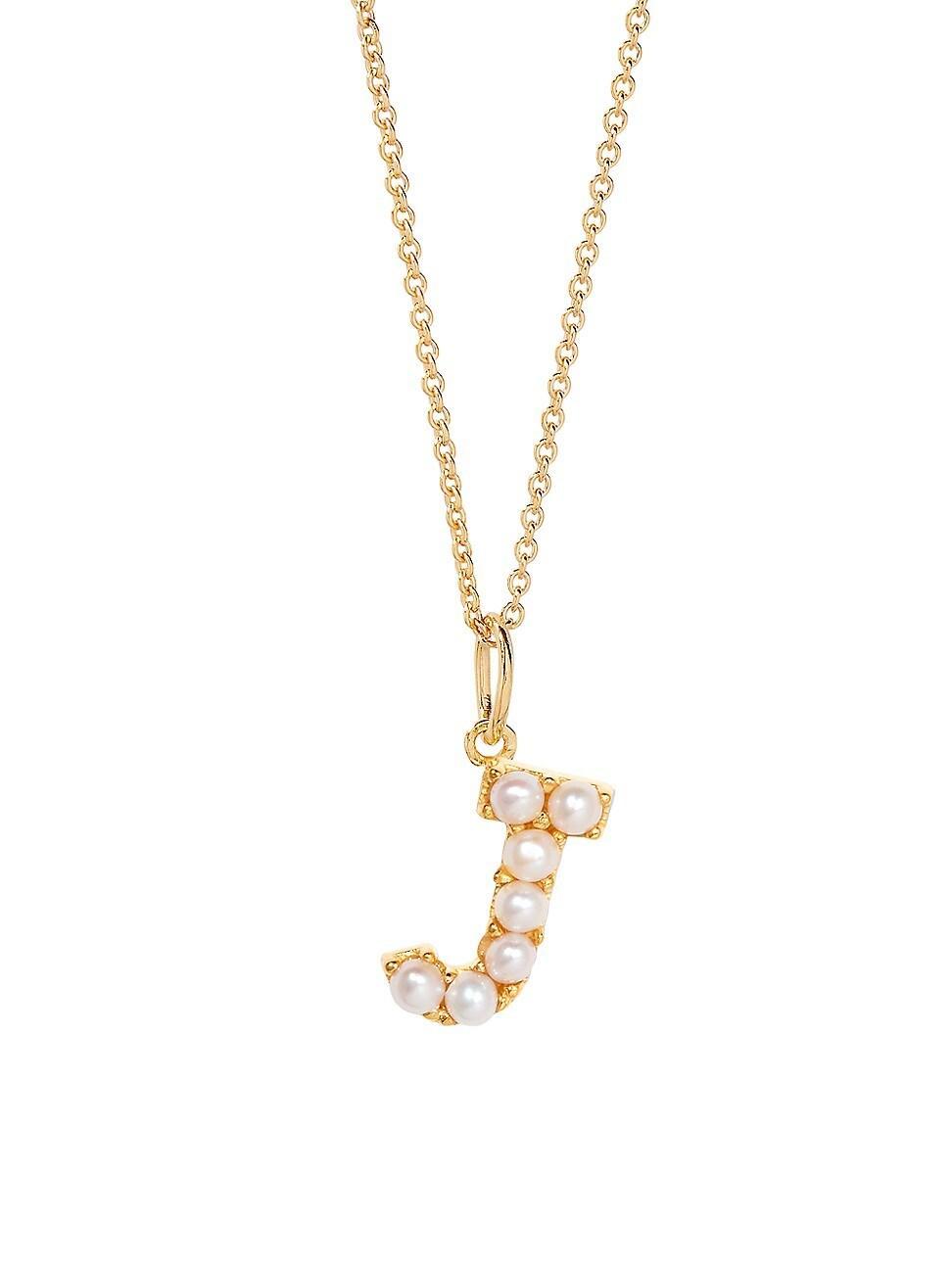 Womens Bridget Initial 14K-Gold-Plated & Freshwater Pearl Necklace Product Image