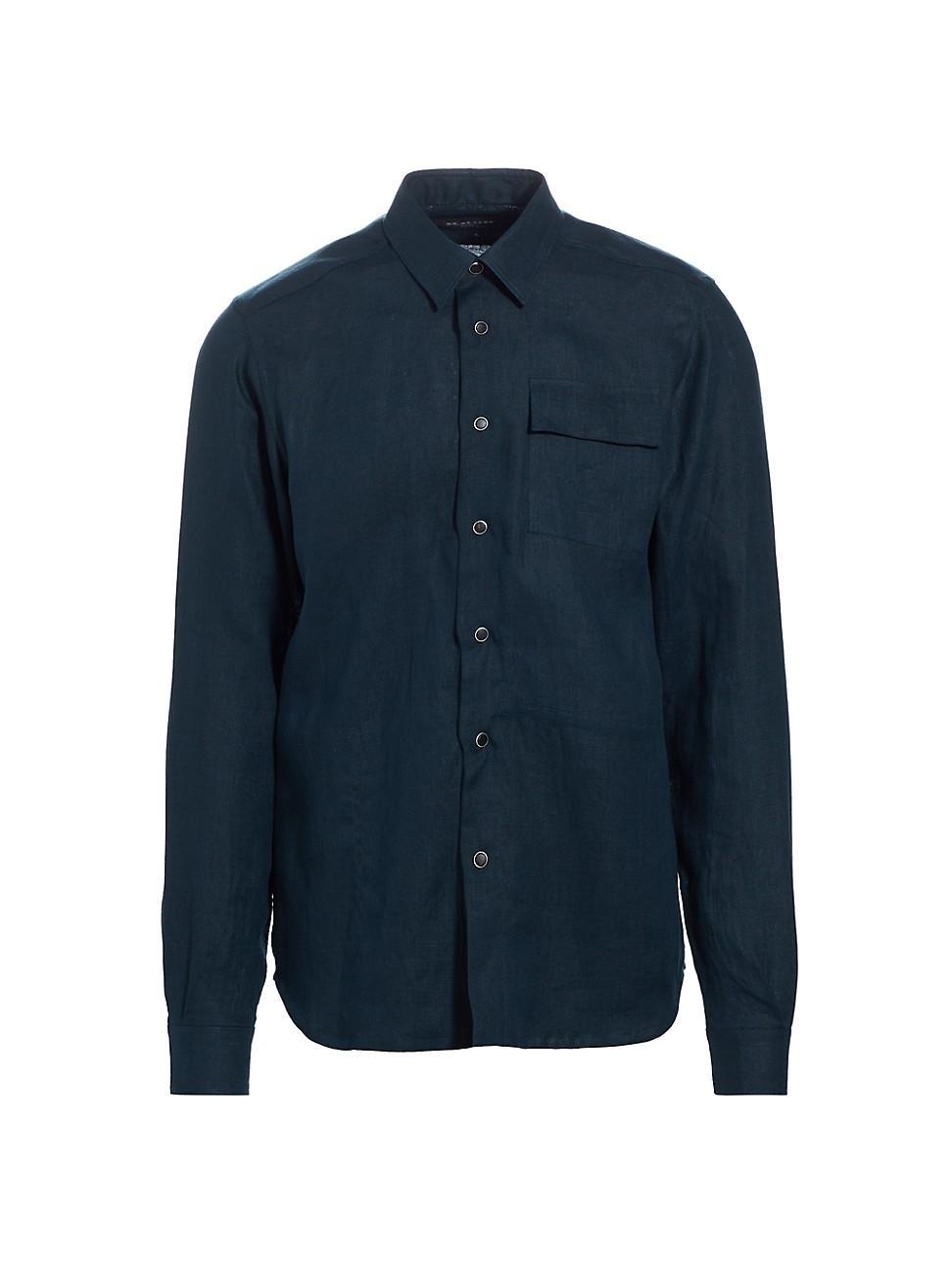 Mens Buba Linen Button-Front Shirt Product Image