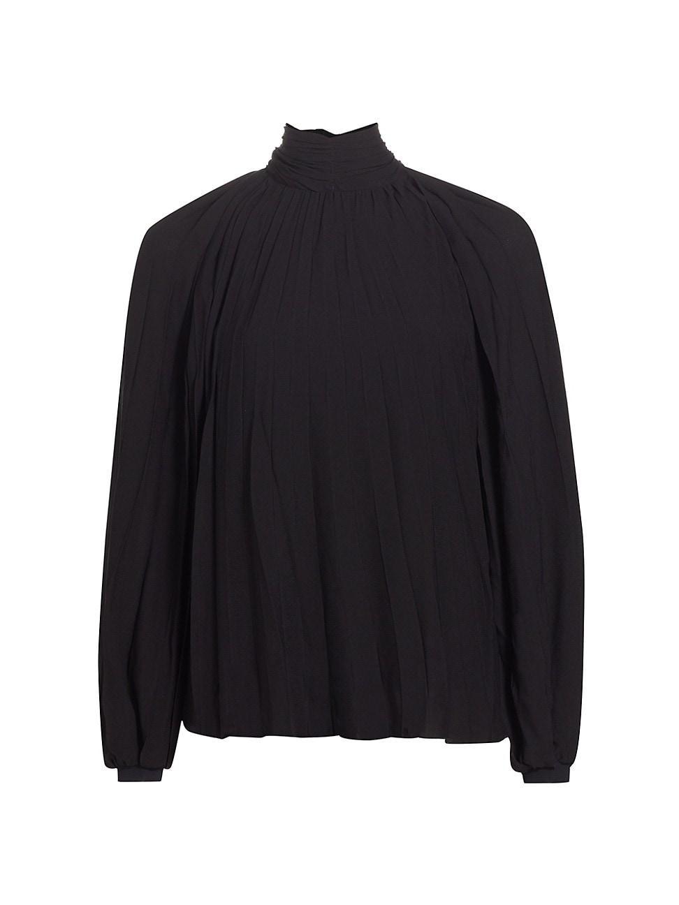 Womens Lingy Pleated Mock Turtleneck Top Product Image