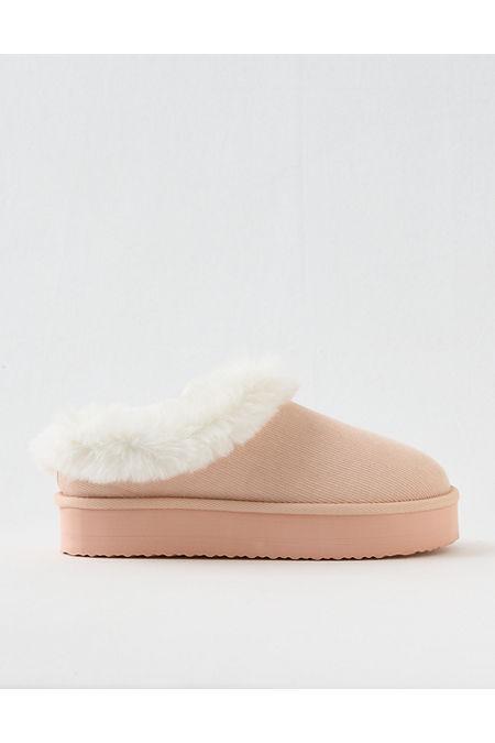 Aerie Corduroy Fur Scruff Slippers Women's Product Image