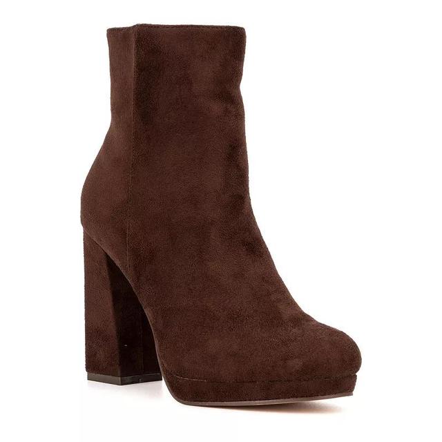 New York & Company Fran Womens Heeled Ankle Boots Brown Product Image