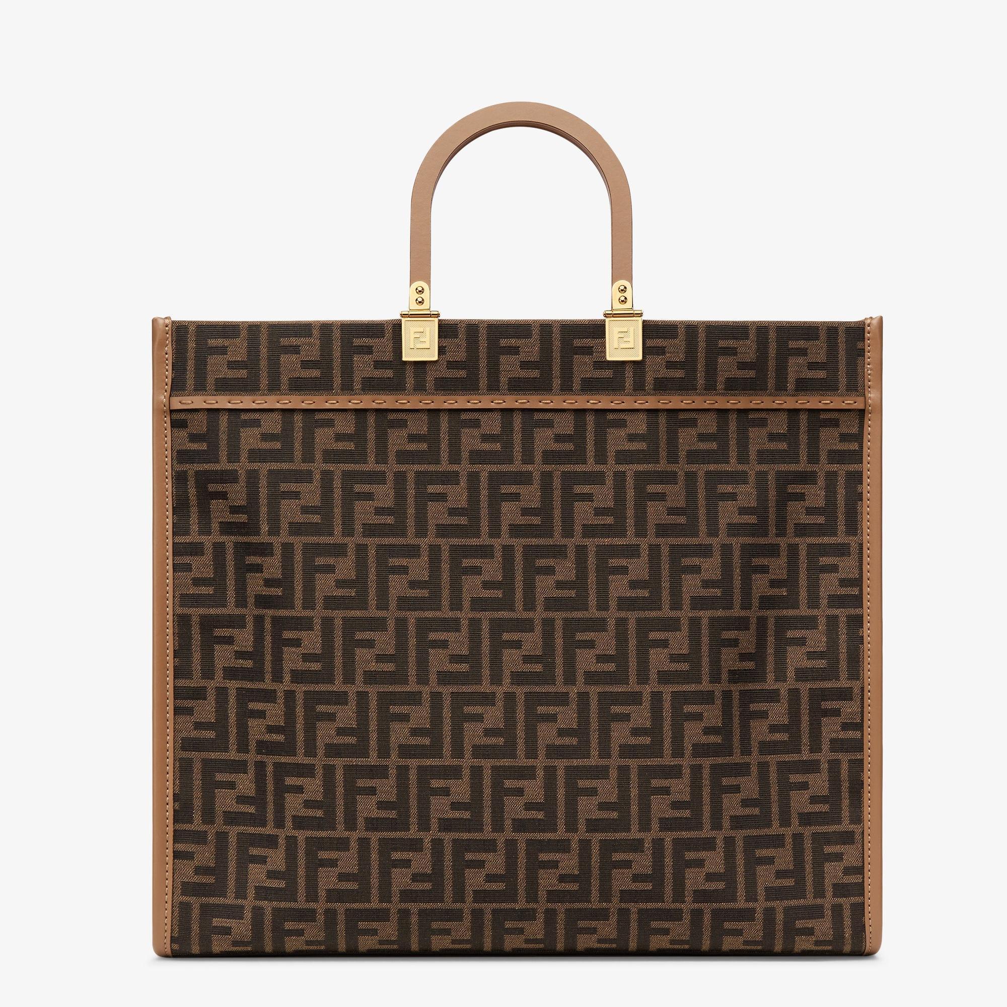 Fendi Sunshine LargeBrown FF jacquard fabric shopper Product Image