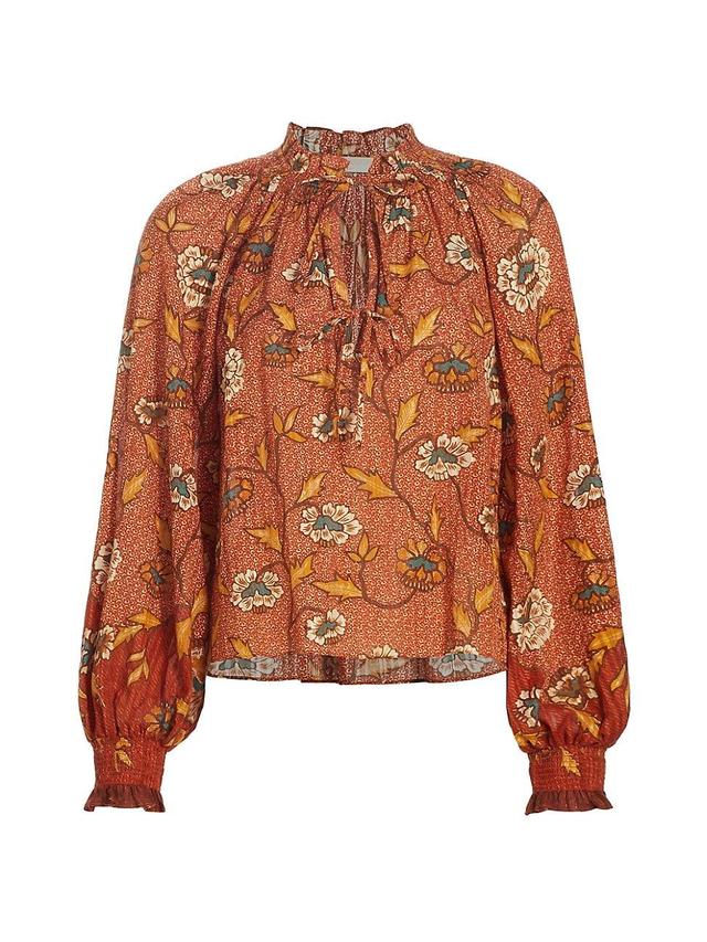 Womens Kaitlyn Floral Cotton-Blend Blouse Product Image