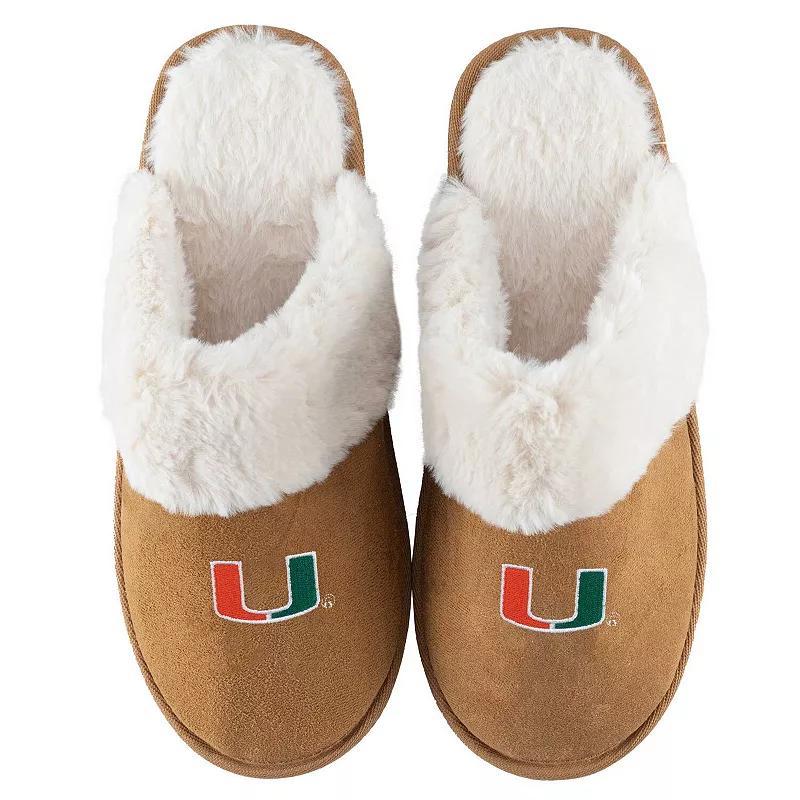 Womens ZooZatz Miami Hurricanes Faux Fur Slippers Product Image