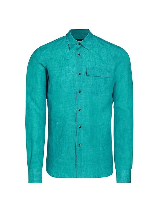 Mens Buba Linen Button-Front Shirt Product Image