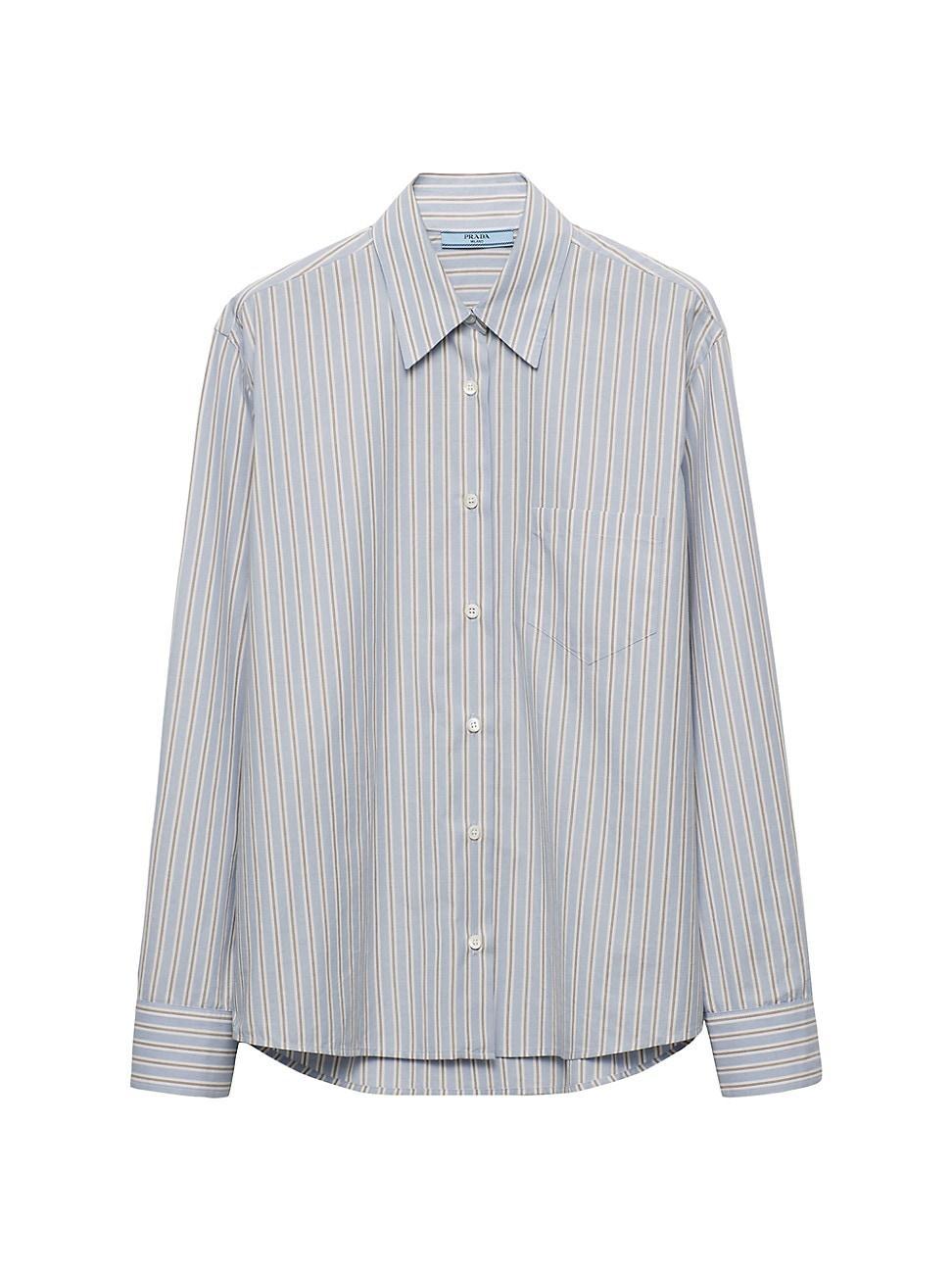 Womens Striped Poplin Shirt Product Image