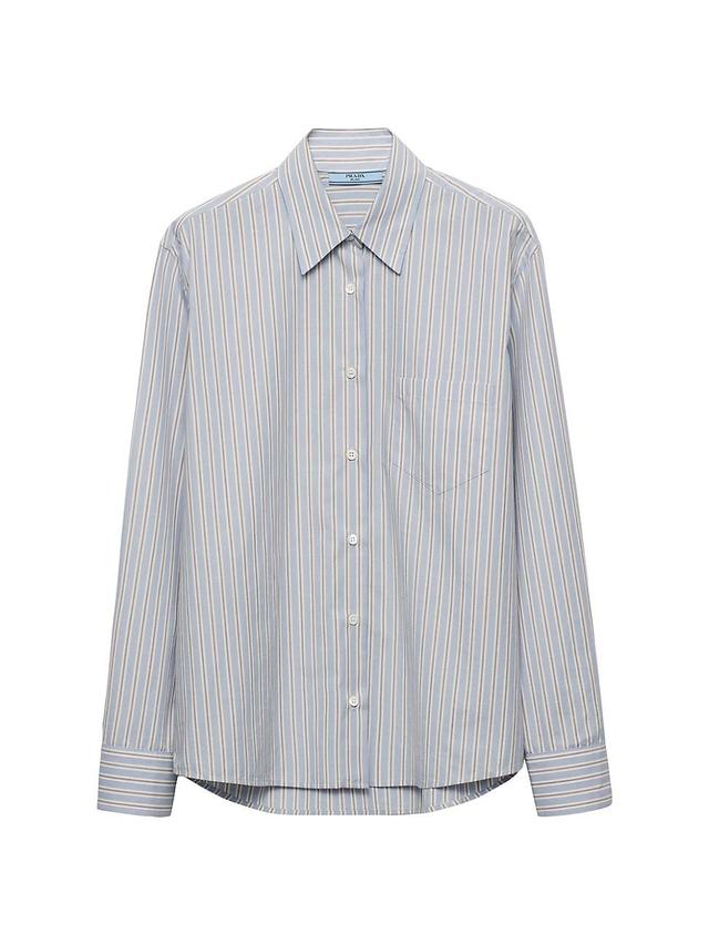 Womens Striped Poplin Shirt Product Image