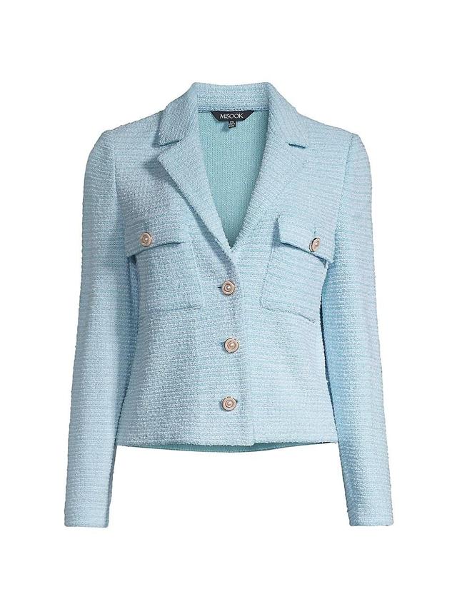 Womens Button-Front Tweed Jacket Product Image