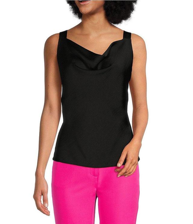 DKNY Sleeveless Sueded Satin Cowl Neck Tank Product Image