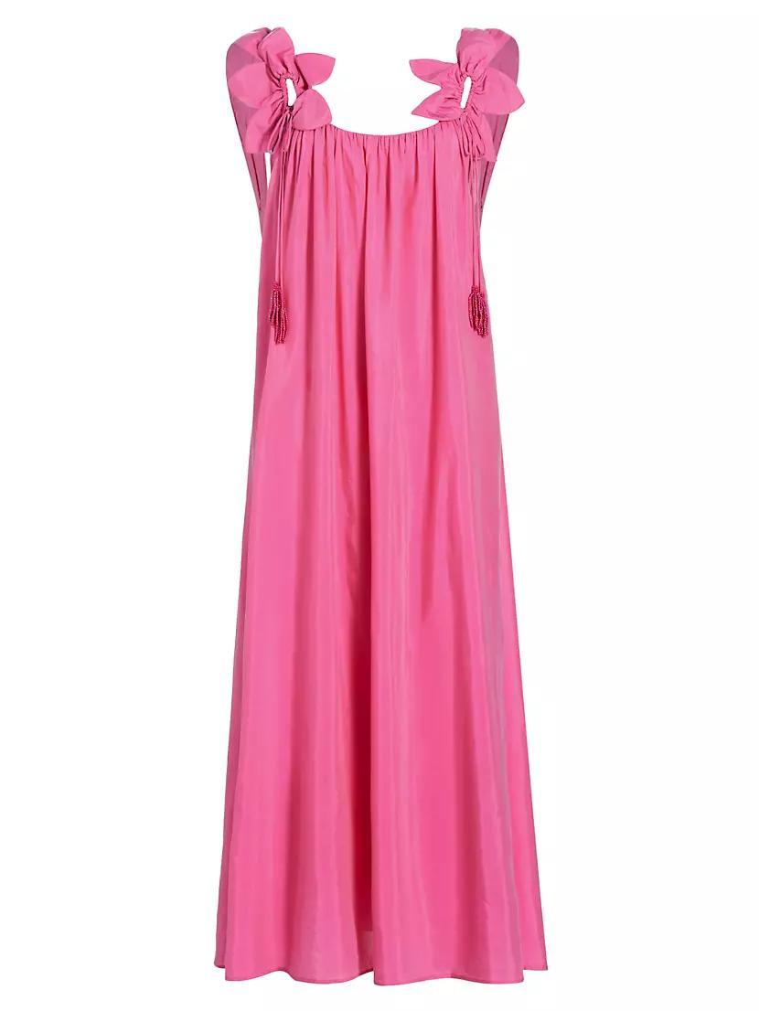 Petal Cotton-Blend Shift Midi-Dress Product Image