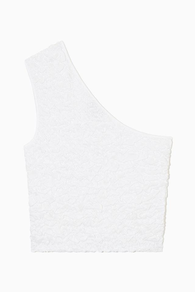 SMOCKED ONE-SHOULDER TANK TOP Product Image