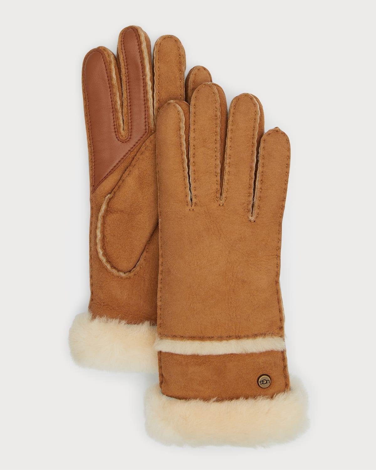 Sheepskin & Shearling Gloves With Zipper Product Image