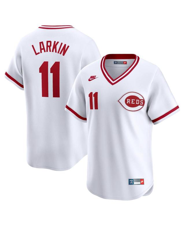 Nike Mens Barry Larkin White Cincinnati Reds Throwback Cooperstown Limited Jersey - White Product Image