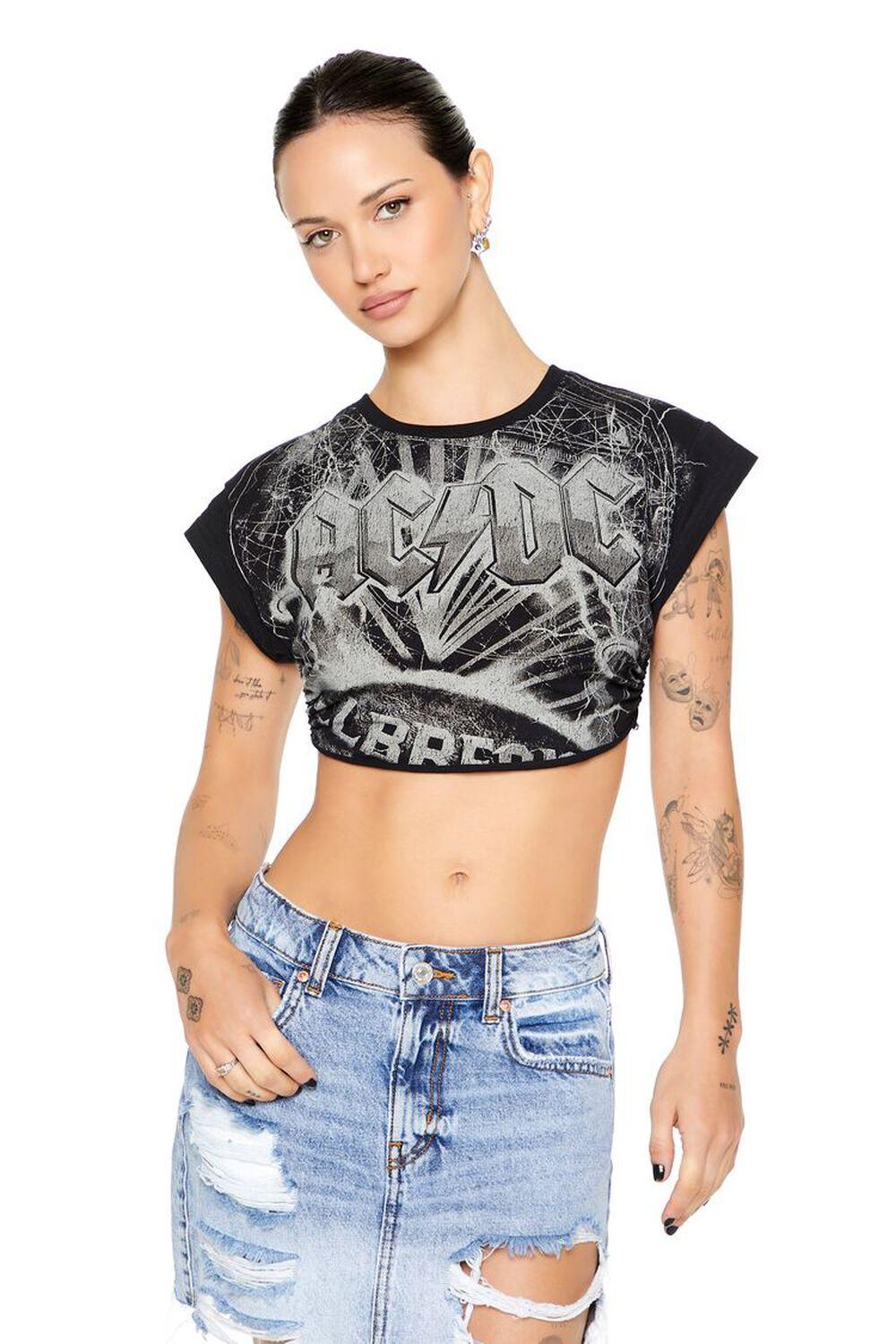 ACDC Graphic Cropped Tee | Forever 21 Product Image