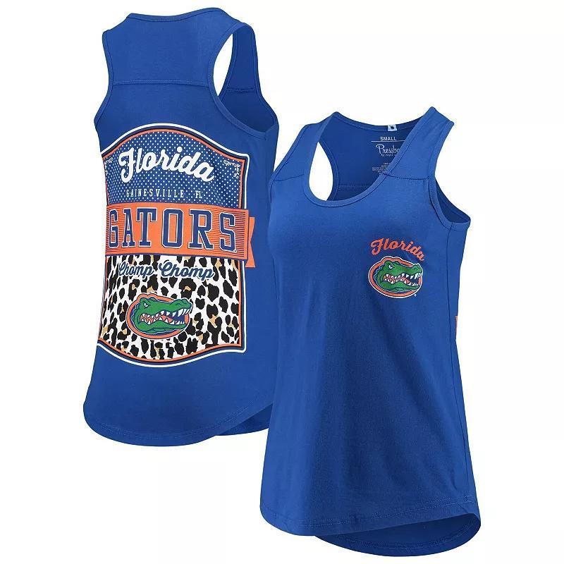 Womens Pressbox Royal Florida Gators Sanders Animal Print Tank Top Product Image