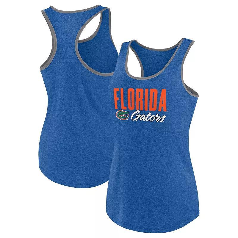 Womens Fanatics Heather Royal Florida Gators Fuel Racerback Tank Top Product Image