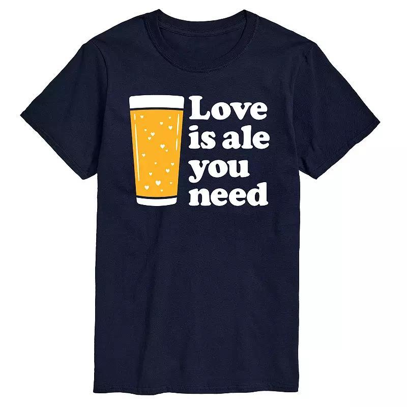 Mens Love Is Ale You Need Graphic Tee Blue Product Image