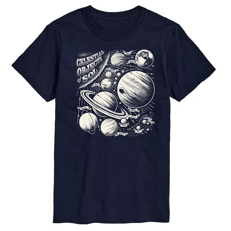 Mens Celestial Objects Graphic Tee Red Product Image