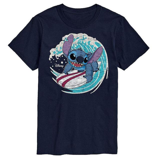 Disneys Lilo & Stitch Big & Tall Stitch Surf Graphic Tee, Mens Blue Product Image