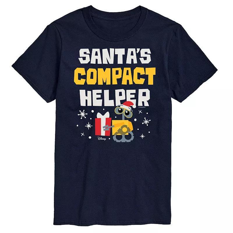 Disney / Pixars WALL-E Mens Santas Compact Helper Graphic Tee Blue Product Image