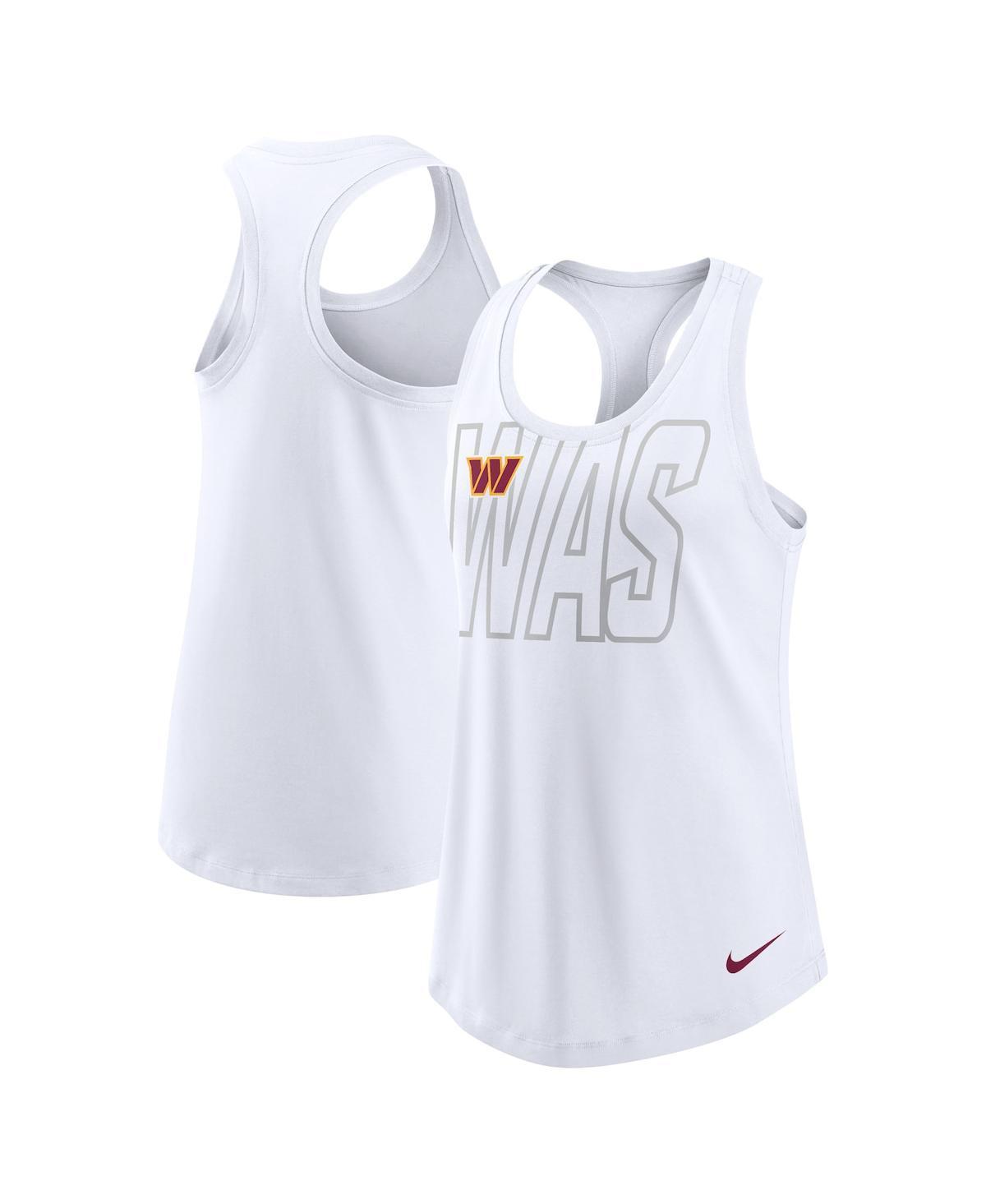 Womens Nike White Las Vegas Raiders Tri-Blend Scoop Neck Racerback Tank Top Product Image