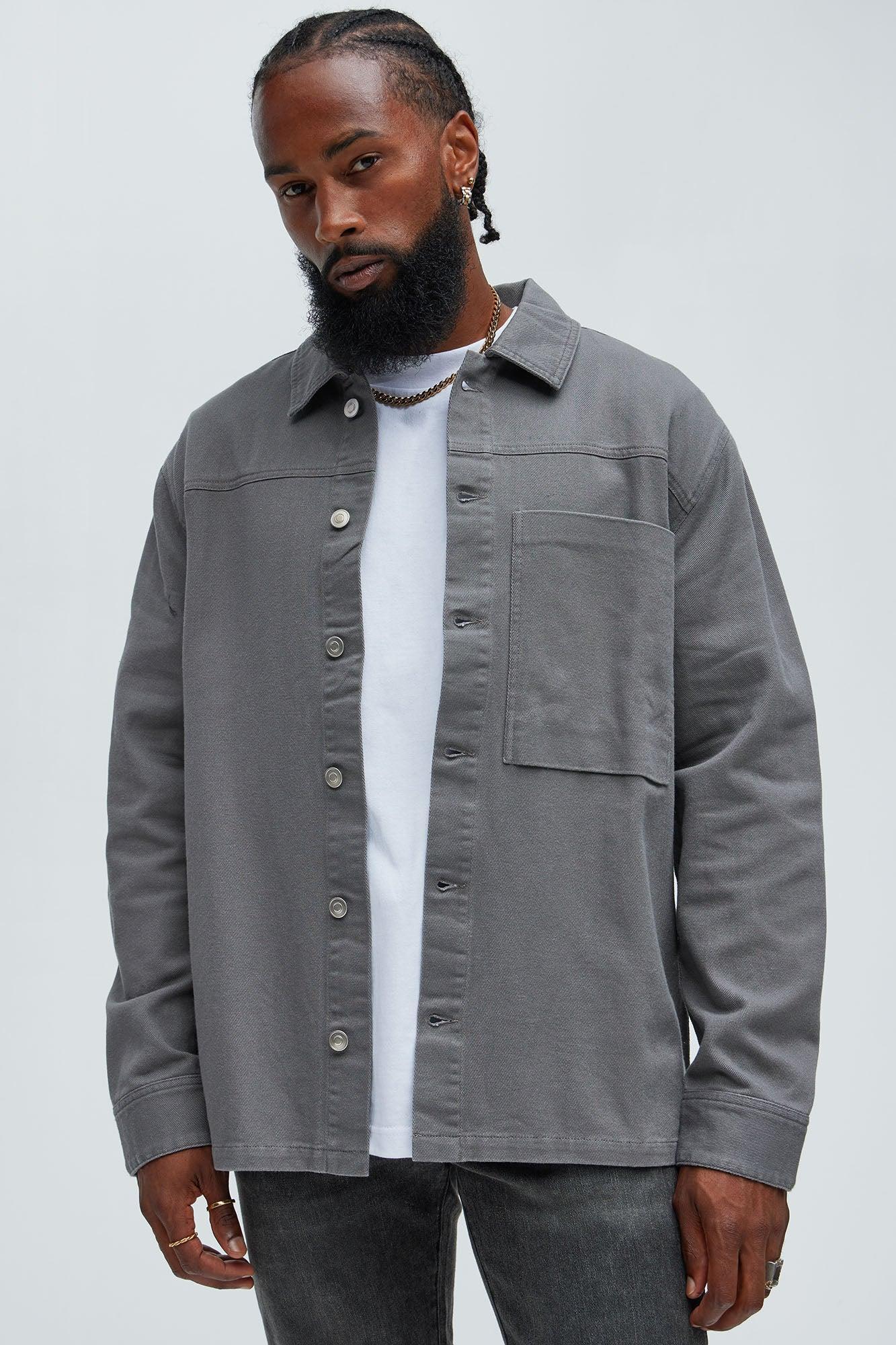 Yorktown Twill Overshirt - Grey Product Image