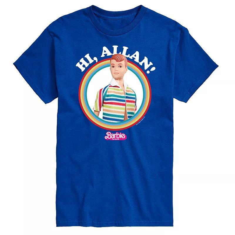 Big & Tall Barbie The Movie Theatrical Hi Allan Graphic Tee, Mens Blue Product Image