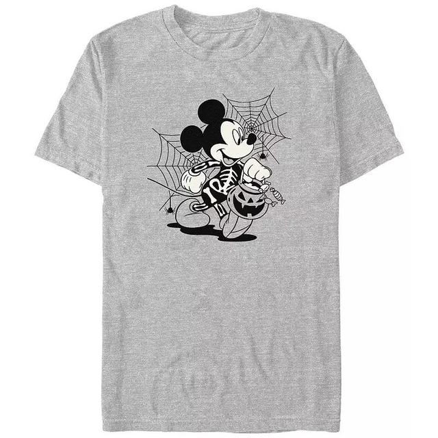 Disneys Mickey Mouse Skeleton Costume Trick Or Treating Mens Graphic Tee Athletic Grey Product Image