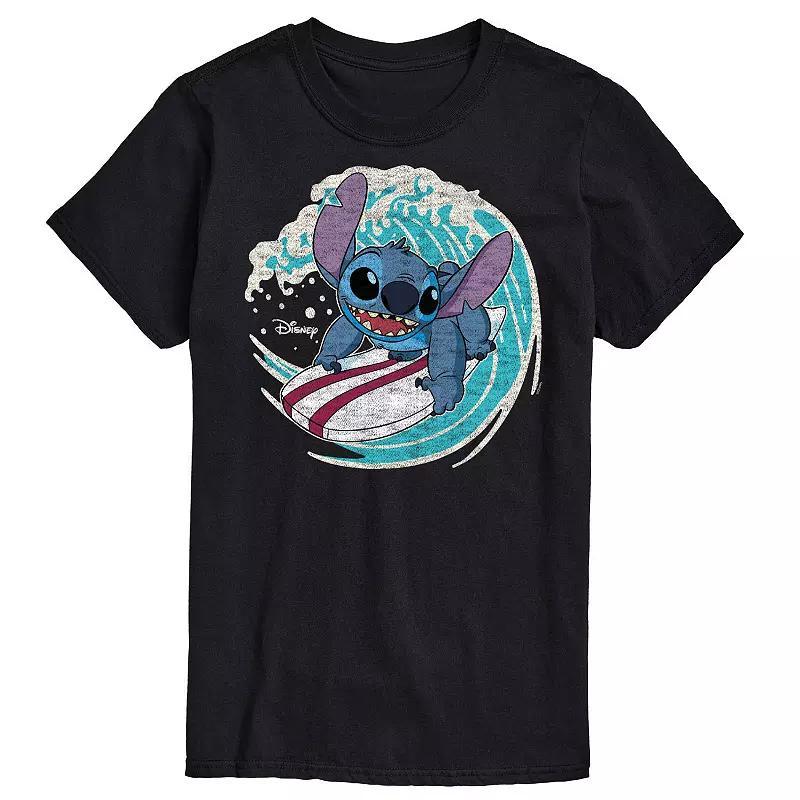 Disneys Lilo & Stitch Big & Tall Stitch Surf Graphic Tee, Mens Blue Product Image