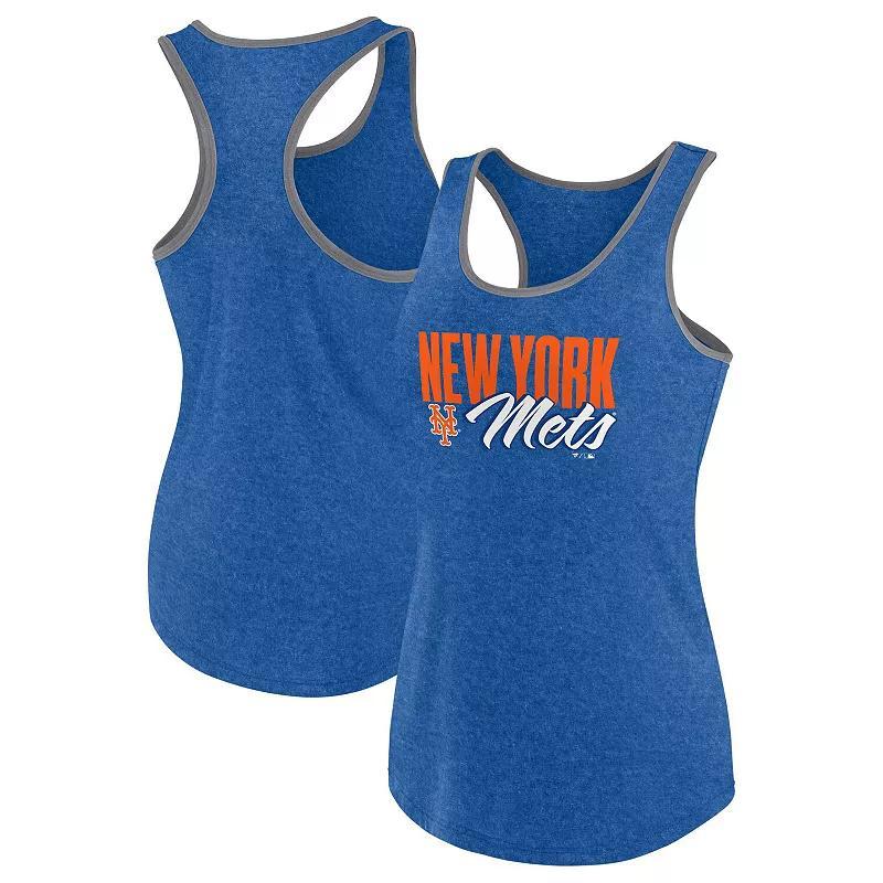 Womens Fanatics Heather Houston Astros Fuel Racerback Tank Top Blue Product Image