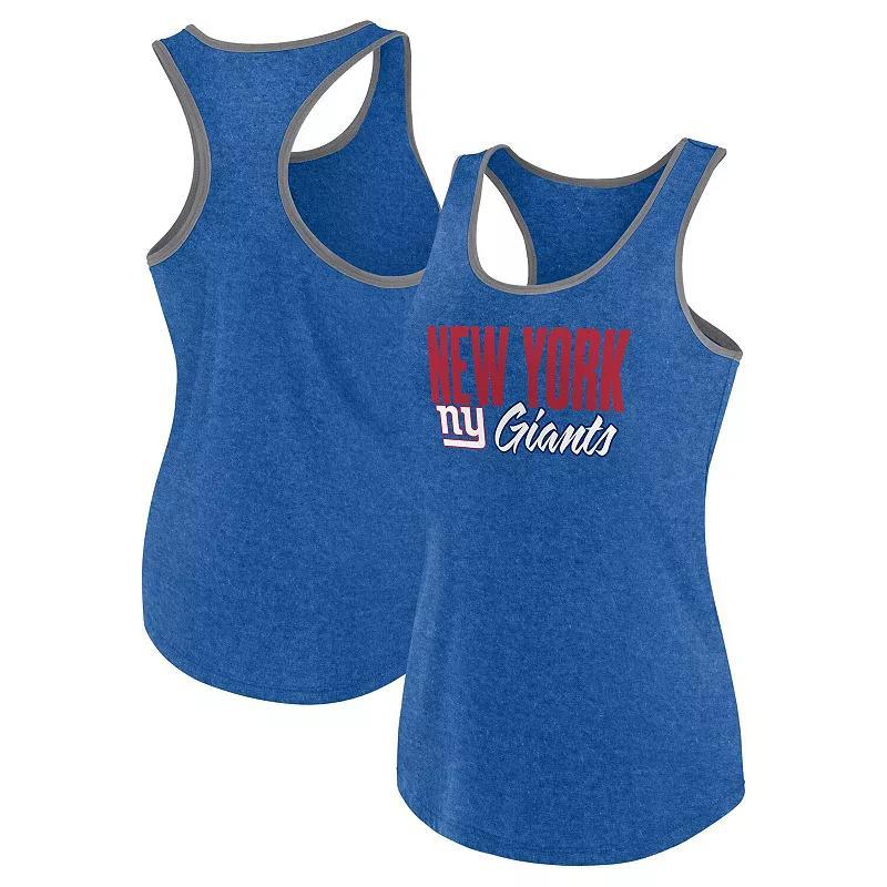 Womens Fanatics Heather Royal New York Giants Fuel Racerback Tank Top Product Image