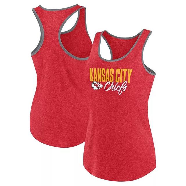 Womens Fanatics Heather Kansas City Chiefs Fuel Racerback Tank Top Product Image