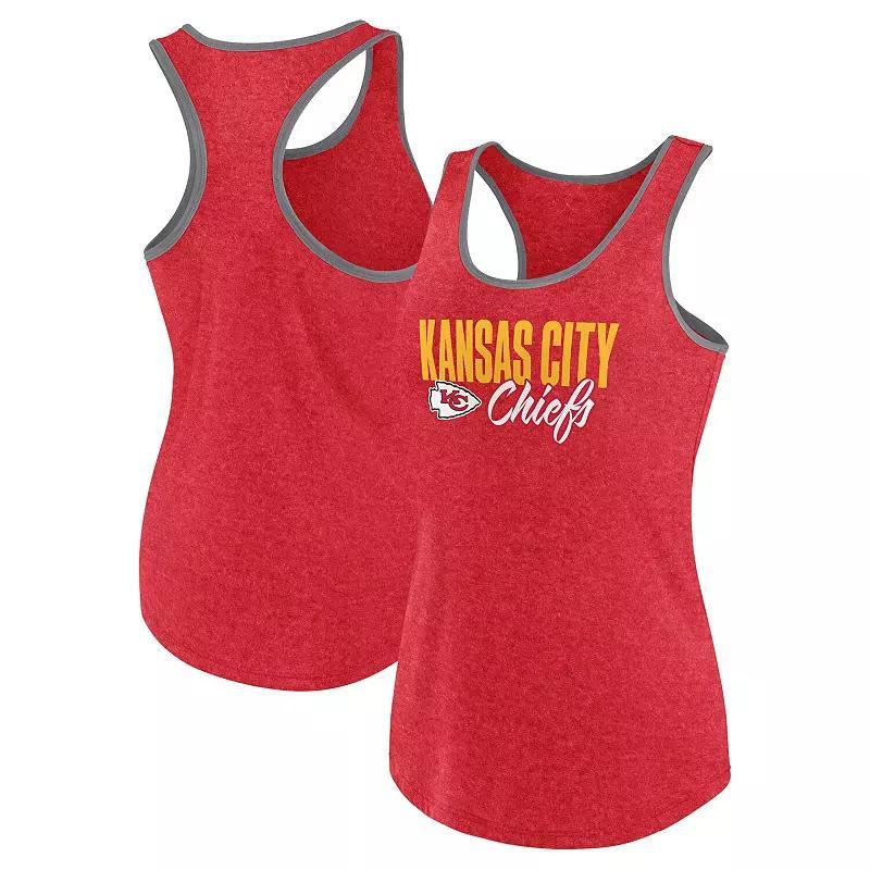 Womens Fanatics Heather Kansas City Chiefs Fuel Racerback Tank Top Product Image