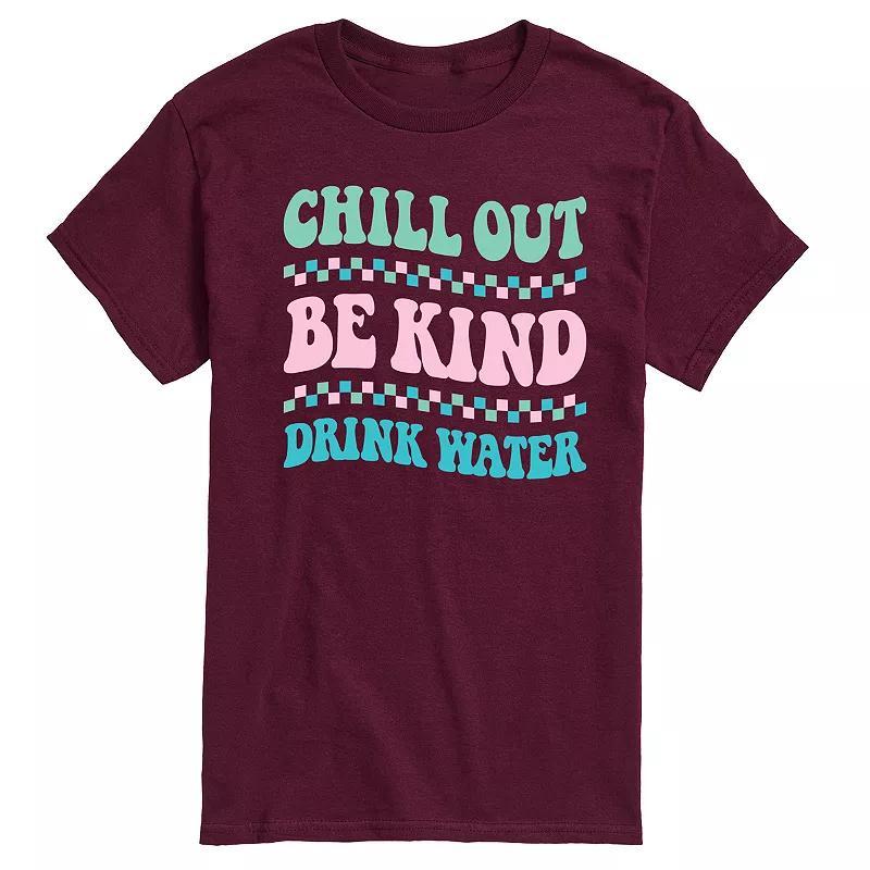 Mens Chill Out Be Kind Drink Water Graphic Tee Product Image