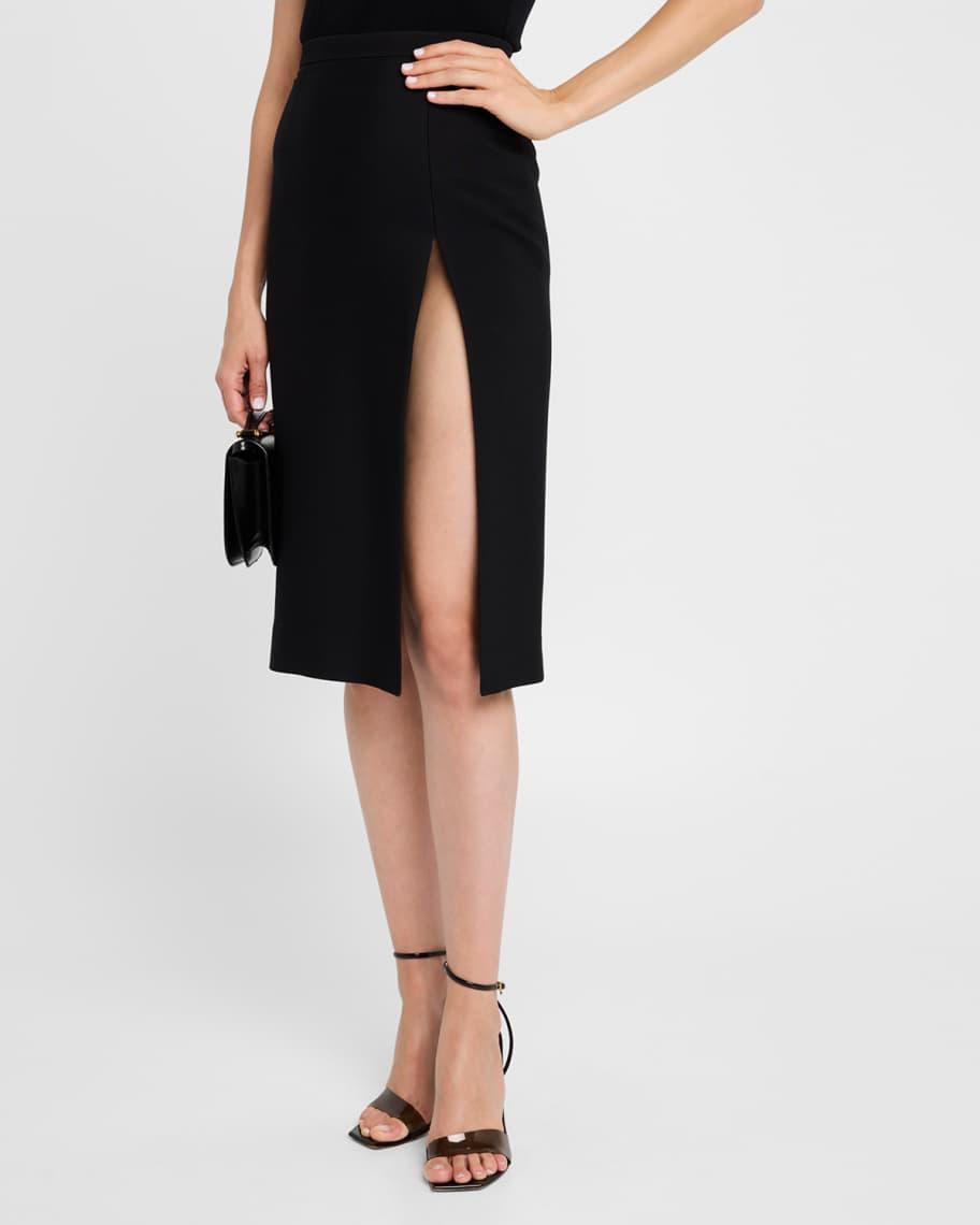 Ezra Thigh-Slit Crepe Skirt product image