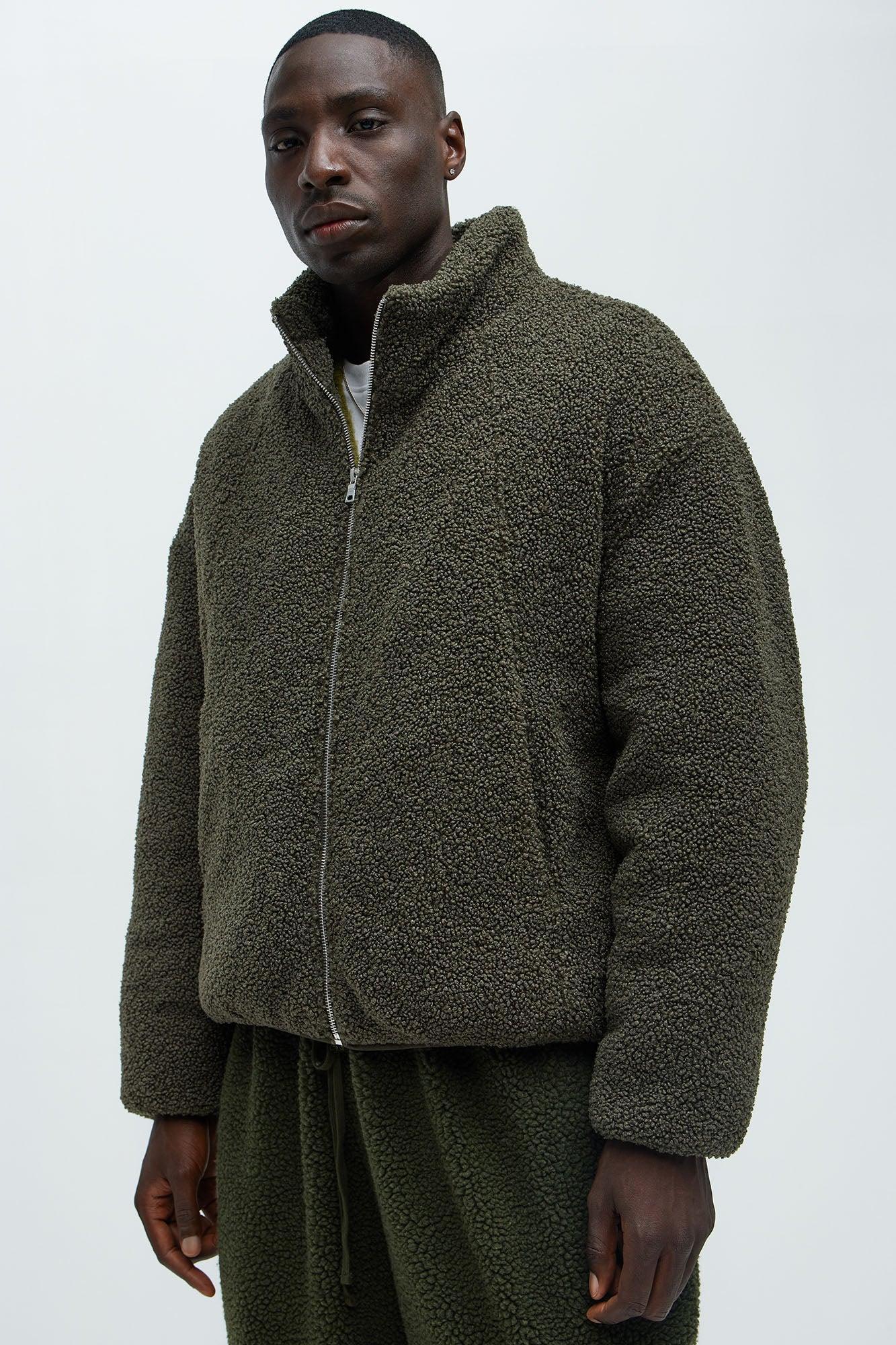 Sun's Up Sherpa Jacket - Olive Product Image